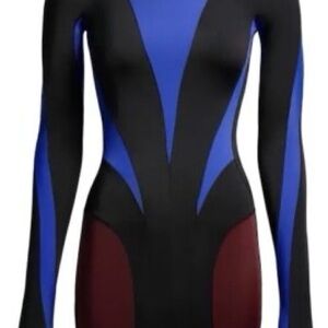 NWT H&M x Mugler Black and Blue mini dress | M